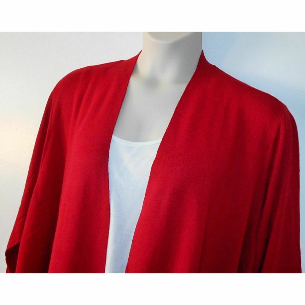 J Jill 4X NEW Red Christmas Cardigan Sweater - Picture 3 of 5